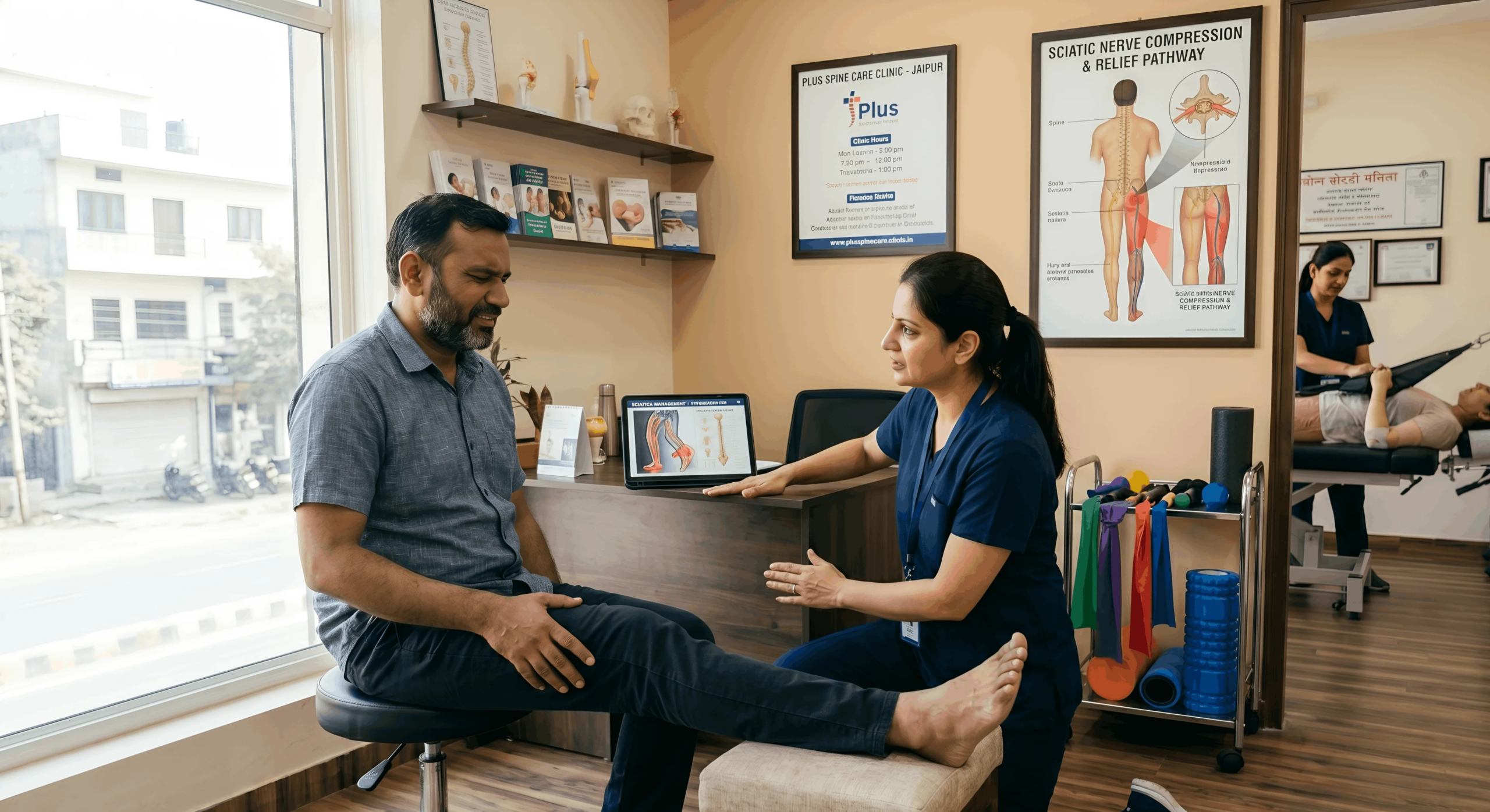 Sciatica Reducing nerve pressure to eliminate radiating leg pain in Jaipur
