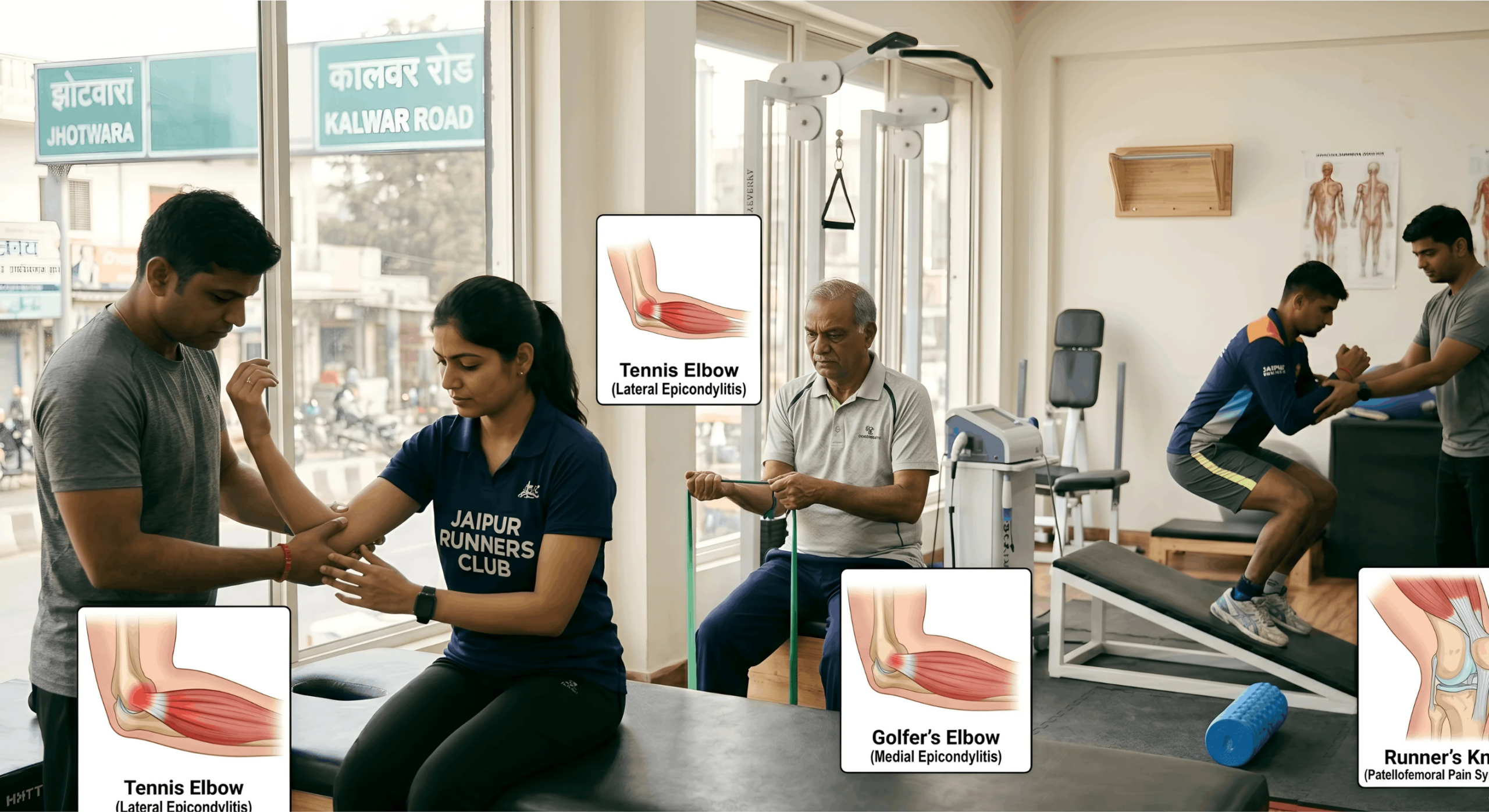 Overuse Injuries Tennis elbow golfers elbow and runners knee in jaipur